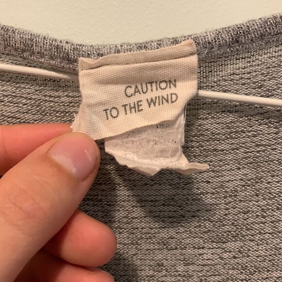 Caution to the Wind - Long-sleeve Grey Heather Midi Dressβββ - Picture 3 of 3